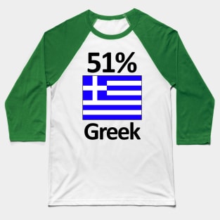 Funny 51% Greek Ancestry Heritage Gift Baseball T-Shirt